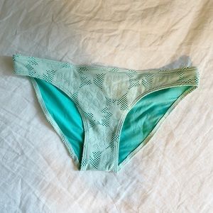 Aerie Swim Green Pineapple Crochet Design Bikini Bottom - S/P